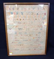 A VICTORIAN SAMPLER, WORKED BY ADA HART, 1890