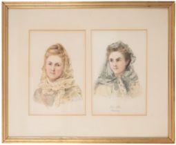 ENGLISH SCHOOL, LATE 19TH CENTURY Three portraits of 'Torquay Ladies'