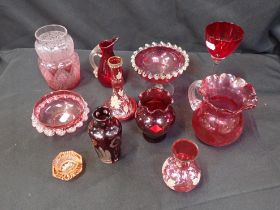 A COLLECTION OF CRANBERRY GLASS