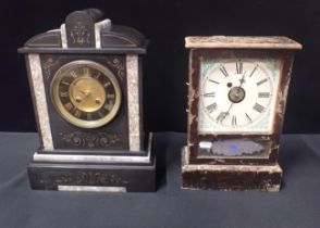 A SLATE CASED MANTEL CLOCK, WITH MARTI & Cie MOVEMENT