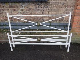 A REGENCY STYLE METAL DOUBLE BED FRAME