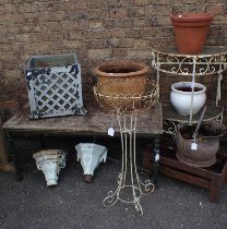 A WIREWORK CONSERVATORY STAND