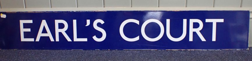 AN ENAMEL LONDON UNDERGROUND SIGN 'EARL'S COURT'