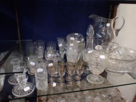 EIGHT LOBMEYR STYLE LIQUEUR GLASSES, A BONBON JAR