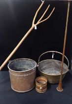 A RIVETTED COPPER BUCKET