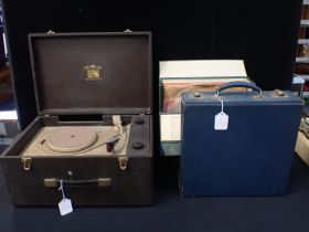 AN HMV ELECTRIC PORTABLE GRAMOPHONE