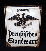 A GERMAN CONCAVE ENAMEL SIGN