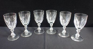 SIX SLICE CUT WINE GLASSES