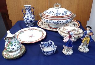 A MINTON OVAL MEAT PLATE AND TUREEN