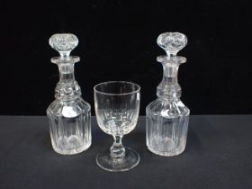 PAIR GEORGIAN CUT GLASS DECANTERS