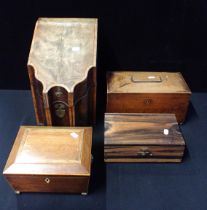 A GEORGE III CUTLERY BOX, CONVERTED TO A STATIONERY BOX