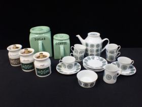 A RETRO/MID - CENTURY PORSGRUND COFFEE SET, FOR SIX