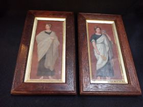 A PAIR OF GRAND TOUR STYLE PAINTINGS ON VELLUM AFTER POMPEIIAN WALL PAINTINGS