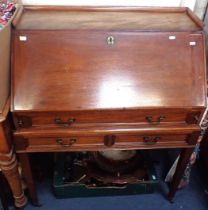 A GEORGE III STYLE MAHOGANY BUREAU