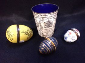 TWO HALCYON DAYS ENAMEL EGGS