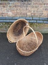 TWO LARGE WICKER BASKETS