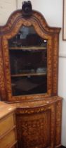 A 19th CENTURY DUTCH MARQUETRY CORNER CABINET