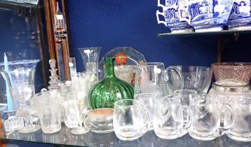 A VICTORIAN FOOTED GLASS, TUMBLERS