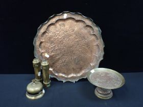 AN ARTS AND CRAFTS STYLE COPPER TRAY