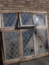 A LARGE OAK-FRAMED CASEMENT WINDOW