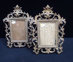 A PAIR OF VICTORIAN CAST BRASS PHOTOGRAPH FRAMES