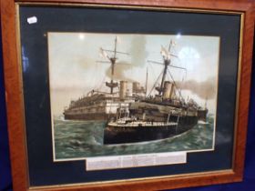 A COLOUR PRINT OF THE 'VICTORIA' AND 'CAMPERDOWN' DISASTER