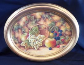 J.F. SMITH (ROYAL WORCESTER ARTIST) STILL LIFE WITH FRUIT