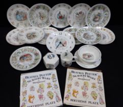 A COLLECTION OF BEATRIX POTTER BIRTHDAY PLATES 1981 - 94