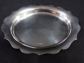 AN OVAL SILVER CARD TRAY