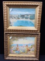 TWO MEDITERRANEAN SCENES, OIL ON CANVAS