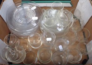 A COLLECTION OF GLASS ICE PLATES AND DISHES