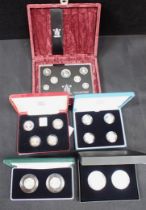 A COLLECTION OF SILVER COIN PROOF SETS