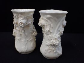 A PAIR OF PARIAN WARE VASES