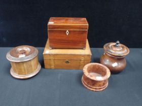 TWO TREEN TOBACCO POTS