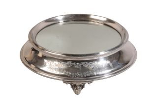 A VICTORIAN SILVER PLATED CAKE STAND