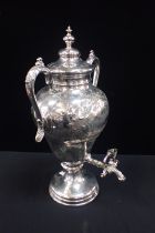 A VICTORIAN SILVER-PLATED TEA URN