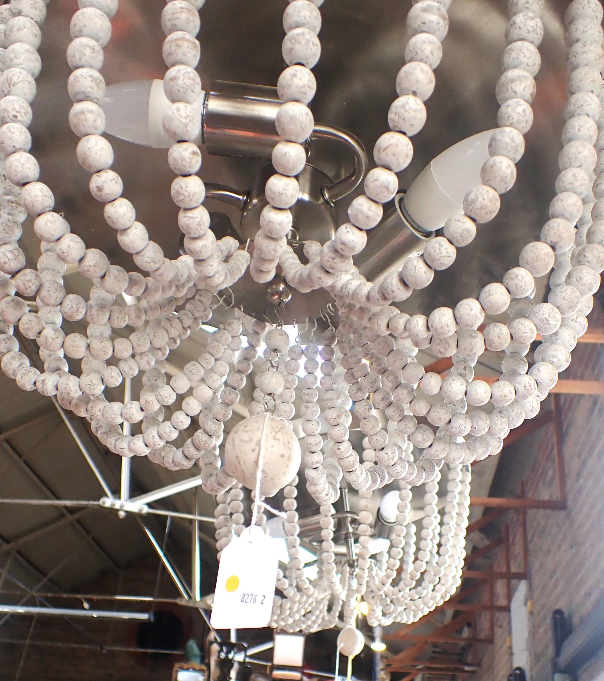 A PAIR OF CONTEMPORARY BEADED CEILING LIGHTS BY KENROY HOME - Image 3 of 3