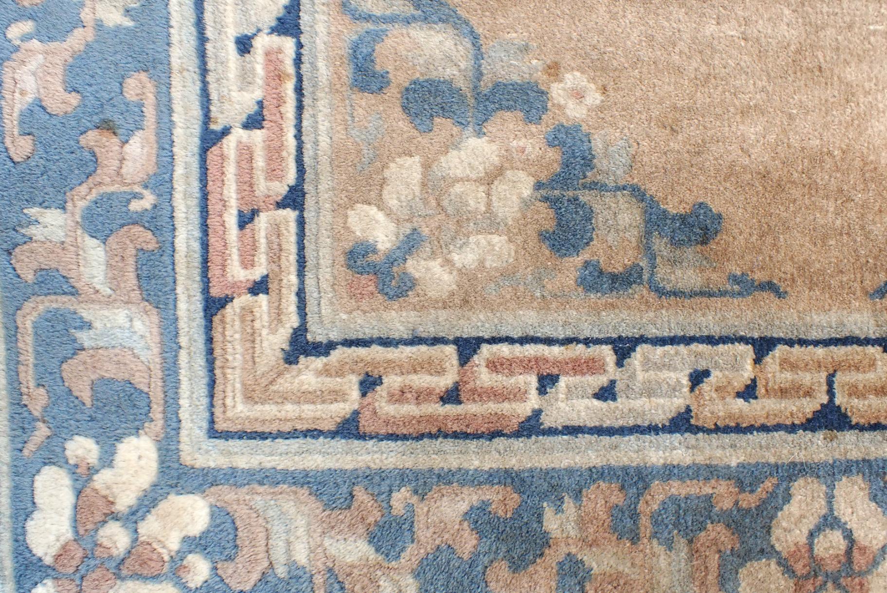 TWO CHINESE RUGS, AND A LARGER RUG - Image 6 of 9