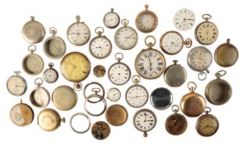 A QUANTITY OF VARIOUS POCKET WATCH CASES AND MOVEMENTS