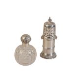 A GEORGE VI BRITANNIA STANDARD SILVER SUGAR CASTER