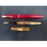 A GOLD NIBBED WATERMAN FOUNTAIN PEN