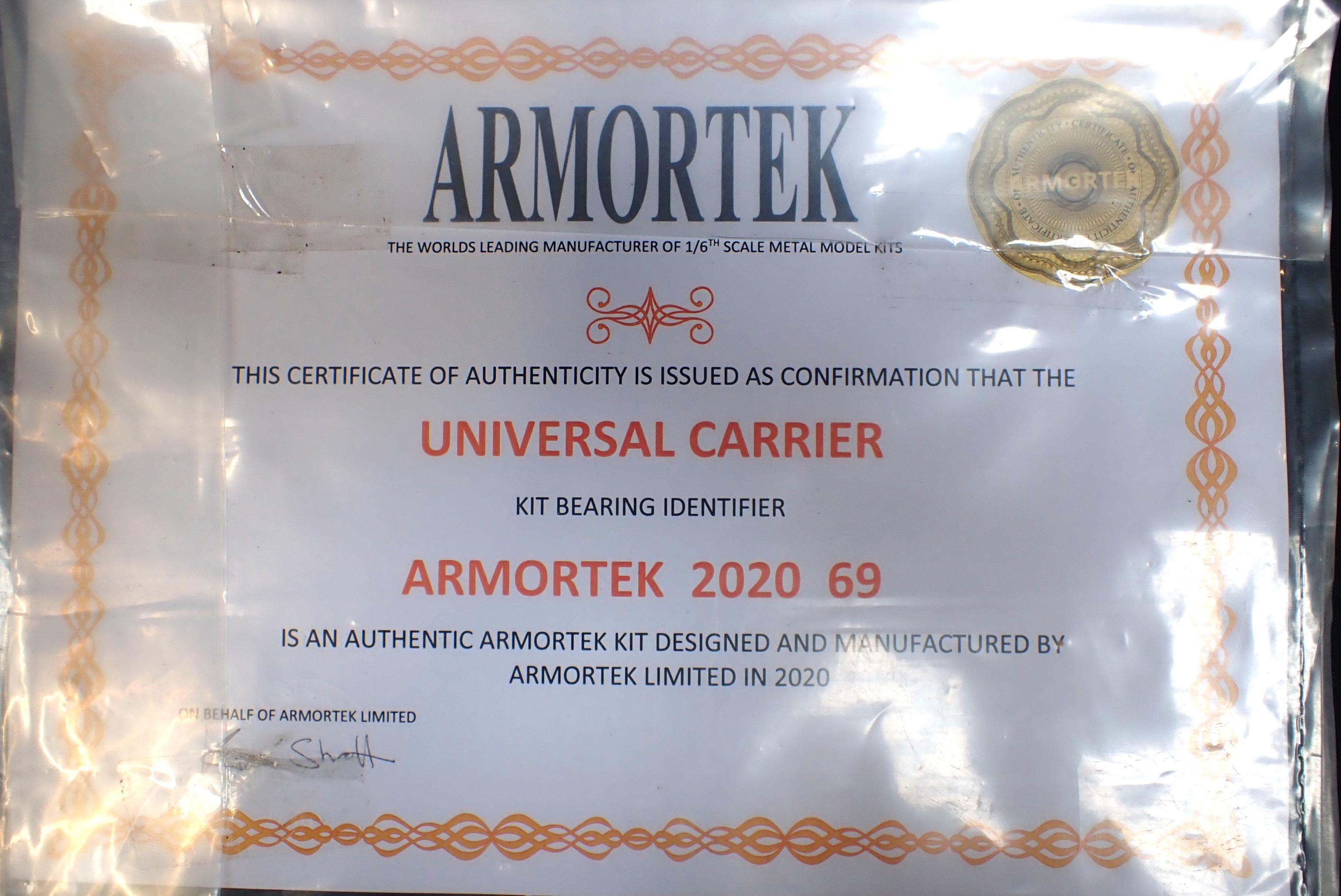 ARMORTEK 2020 METAL 1/6th SCALE MODEL OF A 'UNIVERSAL CARRIER (BREN GUN CARRIER)' - Image 2 of 6