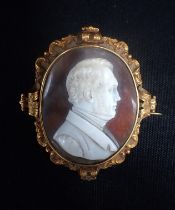 A 19th CENTURY SHELL CAMEO PORTRAIT BROOCH