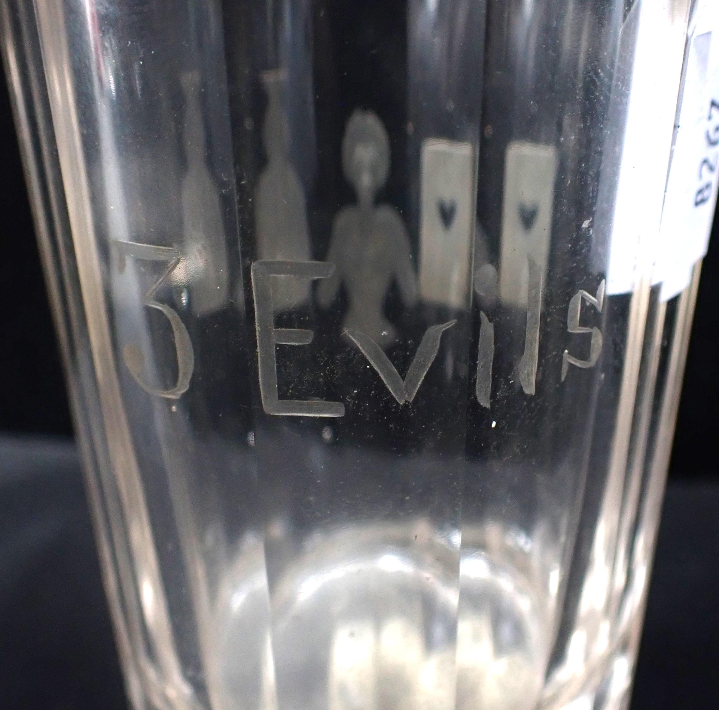 TWO GLASS DICE GAMING BEAKERS - Image 5 of 6