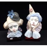 LLADRO: LARGE SAD CLOWN HEAD, RESTING HEAD IN HANDS