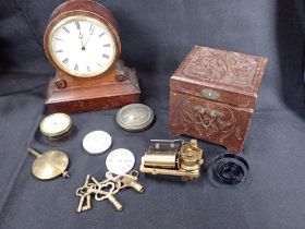 A SMALL 19th CENTURY TIMEPIECE, IN DRUM CASE