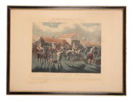 A SET OF FOUR COLOURED PRINTS; 'THE FIRST STEEPLECHASE ON RECORD'