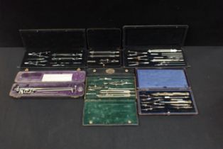 A COLLECTION OF CASED DRAWING INSTRUMENTS