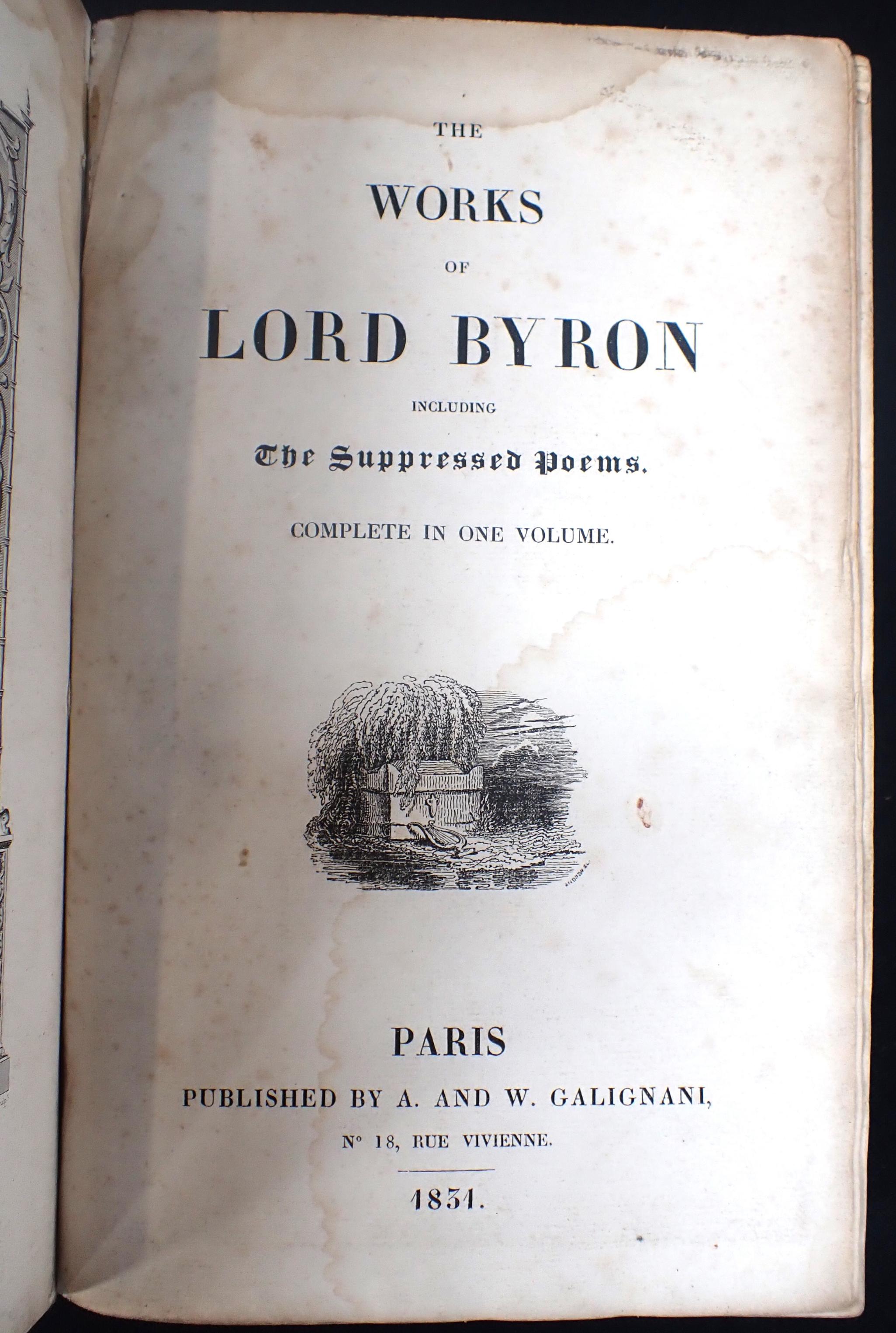 THE WORKS OF LORD BYRON, INCLUDING THE SUPPRESSED POEMS - Image 2 of 5