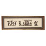 A FRAMED GROUP OF CHINESE OR BALINESE SILHOUETTES